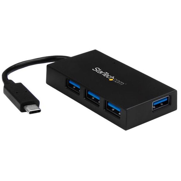 StarTech HB30C4AFS 4 Port USB C Hub - C to A - Power Adapt