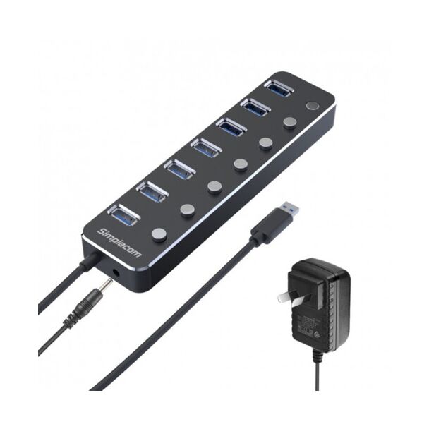 Simplecom CH375PS 7 Port USB 3.0 Hub with Individual Swithes