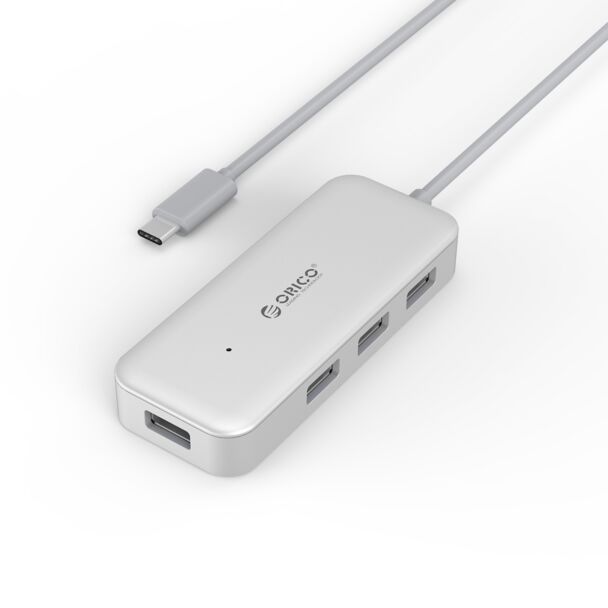 Orico TC4U-U3 4 Port USB-C to USB-A Hub Silver