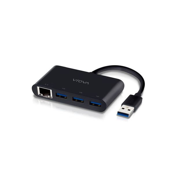 Alogic U33HGHEDF VROVA USB 3.0 SuperSpeed 3 Port Hub + Gigabit Ethernet Adapter