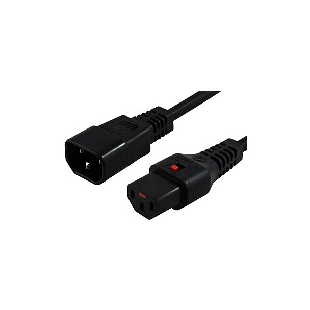 IEC Lock CAB-POW-43-005 50cm IEC LOCK Power Cable IEC-C14(M) to IEC-C13(F) Black