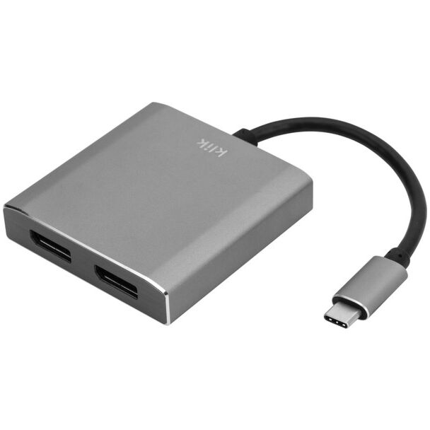 Klik KCDP2AD USB-C Male to Dual DisplayPort Female Adapter