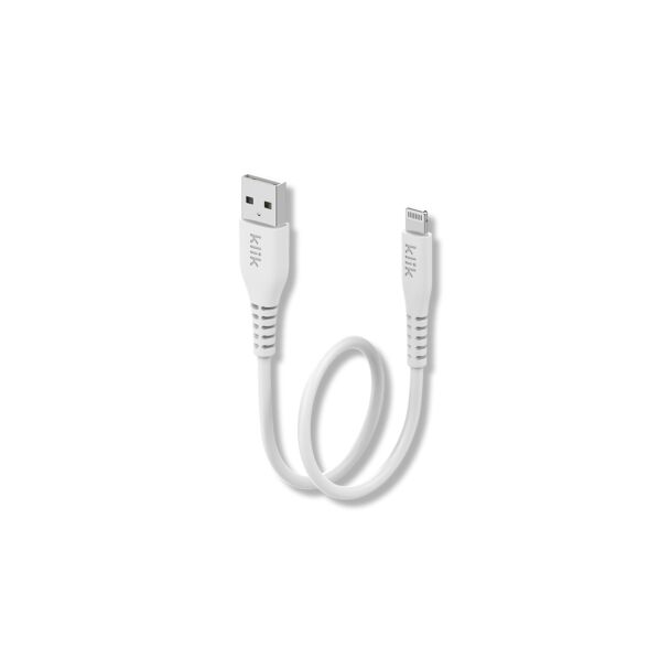 Klik KUL02WH 25cm Apple Lightning to USB Sync Charger MFI Cable White