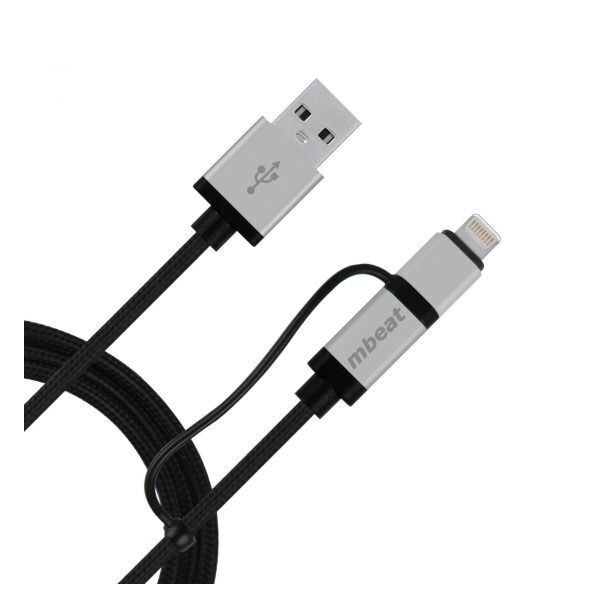 mBeat MB-ICAB21-1S USB to Lightning/Micro USB data Cable 1m