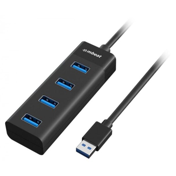 Mbeat MB-U3H-4K 4-Port USB 3.0 Hub - Black