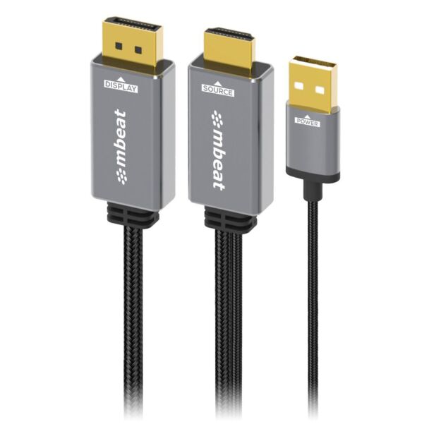 mbeat MB-XCB-HDDPU18 ToughLink 1.8m HDMI to DisplayPort Cable with USB Power