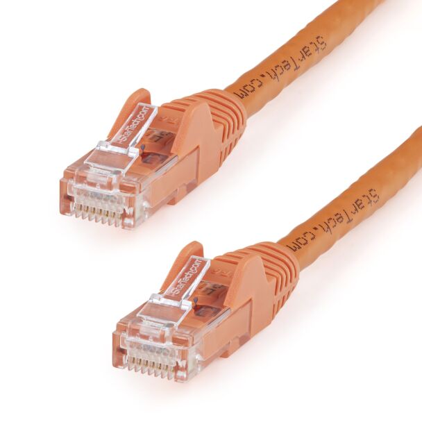 StarTech N6PATC15MOR Orange Gigabit Snagless RJ45 UTP Cat6 Patch Cable 15 Metre