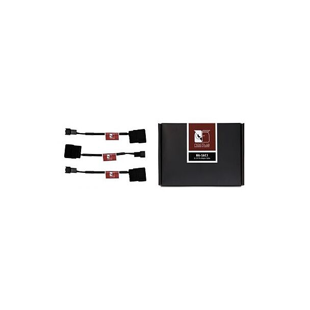 Noctua Black NA-SAC1 12cm 3Pin To 4Pin Molex Power Adapter Cables - 3 Pack