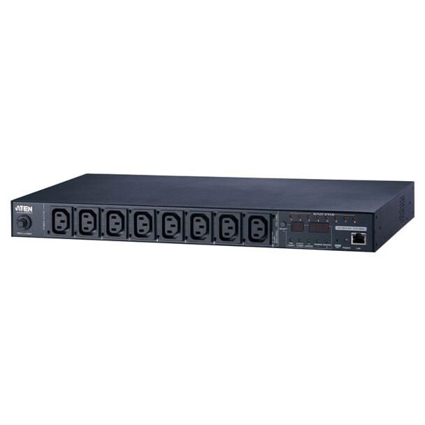 Aten PE6108G-ATA-G 8 Port 1U 10A Smart PDU with Bank level metering and outlet control, 8xC13 Outlets