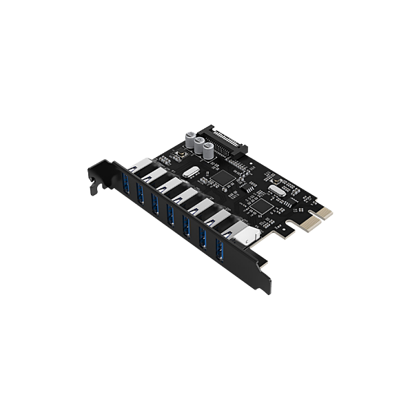 Cruxtec PV3-7U 7 Ports USB 3.0 PCI-E Expansion Card