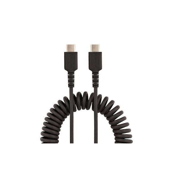 StarTech R2CCC-1M-USB-CABLE USB C Charging Cable - 1m Coiled Cable Black