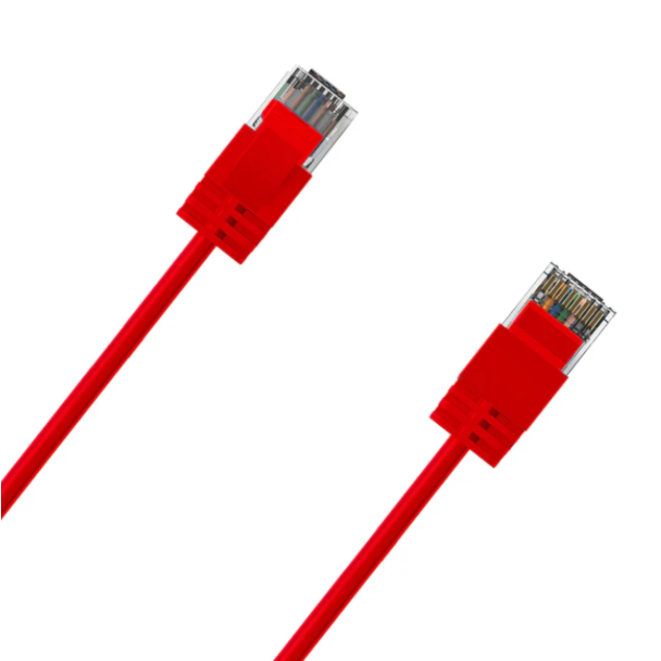 Cruxtec RF6A-003-RD Ultra-Thin CAT6A U/UTP Ethernet Cable Red 0.3m