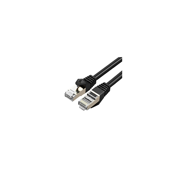 Cruxtec RS7-003-BK CAT7 10GbE SF/FTP Triple Shielding Ethernet Cable Black 30cm