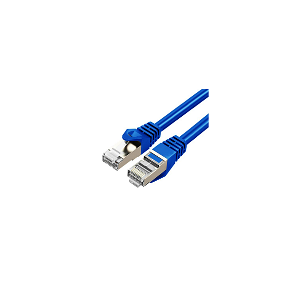 Cruxtec RS7-003-BL CAT7 10GbE SF/FTP Triple Shielding Ethernet Cable Blue 30cm