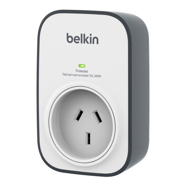 BELKIN BSV102AU 1 OUTLET SURGE PROTECTOR, SURGECUBE, 2YR WTY, $15K CEW