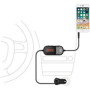 Diagram of transmitter in a car's power outlet