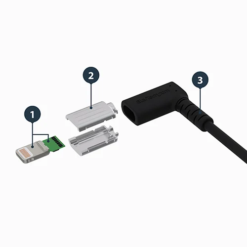 Graphic showing the different parts of the cable's Lightning connector