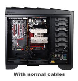 Inside of computer with normal cables