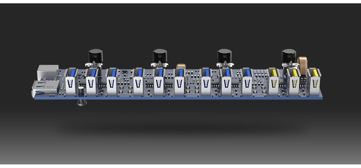 the hub is designed with 3 Group control switches