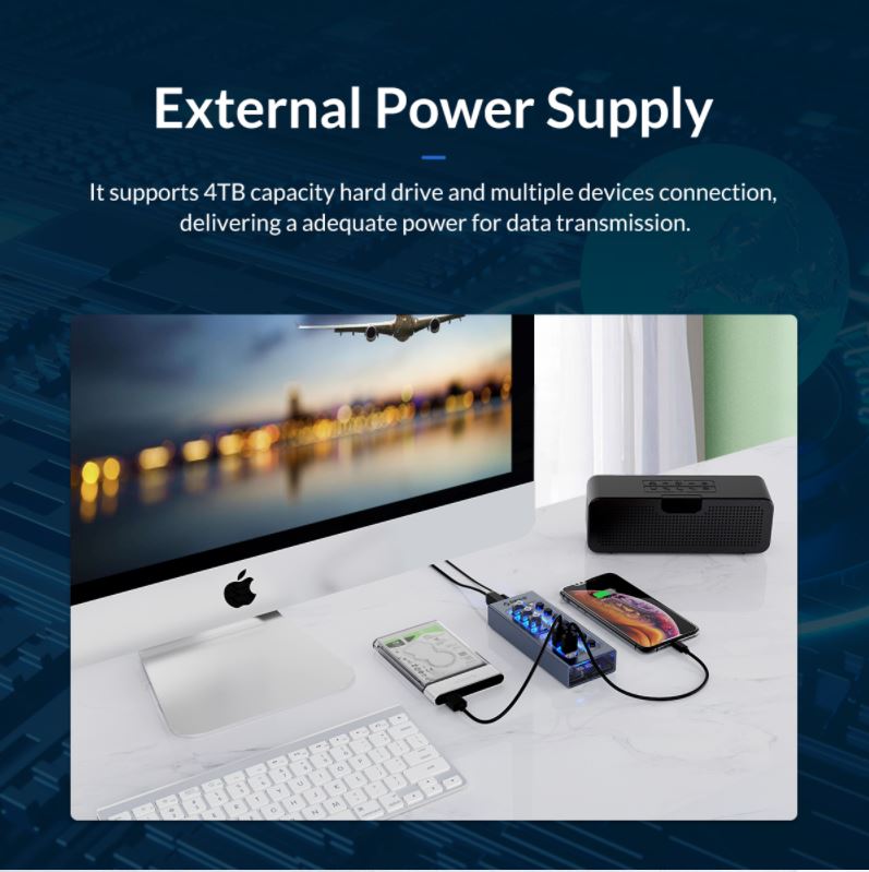 It supports 4TB capacity hard drive and multiple device connections, delivering a adequate power for data transmission 